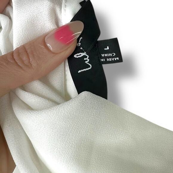 Lulus NWOT Yaneli White Boat Neck Cowl Back Sleeveless Fitted A-Line Maxi Dress - Picture 6 of 11